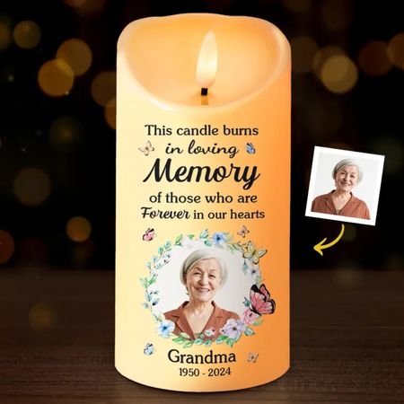 Personalized Memorial Candle – Custom Photo & Name Tribute Light for Loved Ones